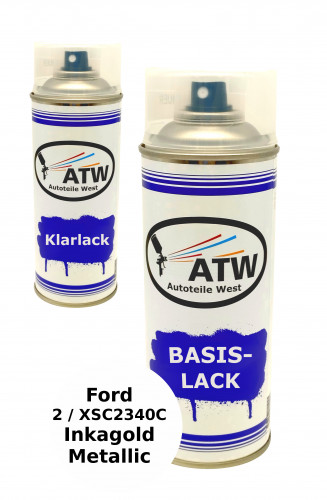 Autolack für Ford 2 / XSC2340C Inkagold Metallic+400ml Klarlack Set